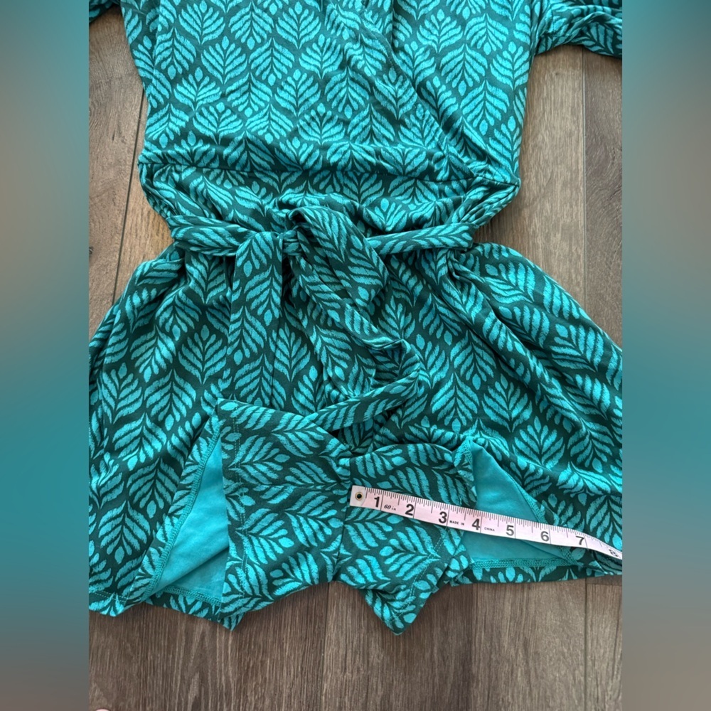 Boden Tie Waist Ruby Jersey Romper in Palm Leaf Size US 8 R - Picture 5 of 11